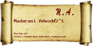 Madarasi Adeodát névjegykártya